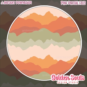 Mountain Sunset Green | Seamless Design | Digital Download | Fabric Pattern | Repeat Pattern | Seamless | Wallpaper | Nature | Mountains