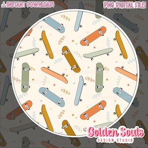 Skateboards | Seamless | Digital Design | Main and coordinate | Fabric Pattern | Stickers | PNG | Shirt | wallpaper | boys design