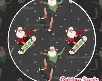 Skateboard Santas | Seamless Design | Digital Download | Fabric Pattern | Repeat Pattern | Seamless | Wallpaper | Christmas | Holiday