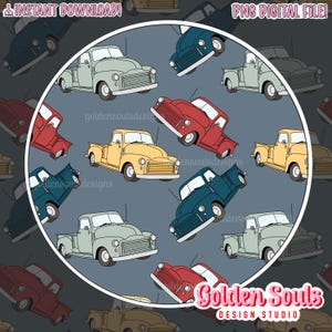 Pickup Man | Seamless Design | Digital Download | Fabric Pattern | Repeat Pattern | Seamless | Wallpaper | Country Boy | Trucks