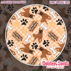 German Shepherd | Dogs | Seamless Digital Design | Main and coordinate | Fabric Pattern | Stickers | PNG | Shirt | wallpaper | Seamless