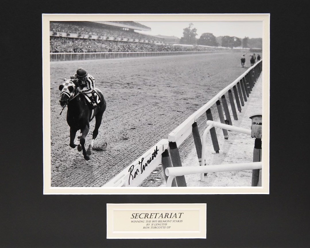 Signed Secretariat Winning the Belmont Stakes by 31 Lengths Signed by