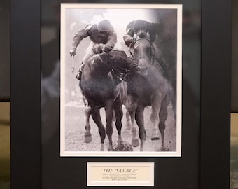 Framed Horse Racing Photo: The Savage, Belmont Stakes