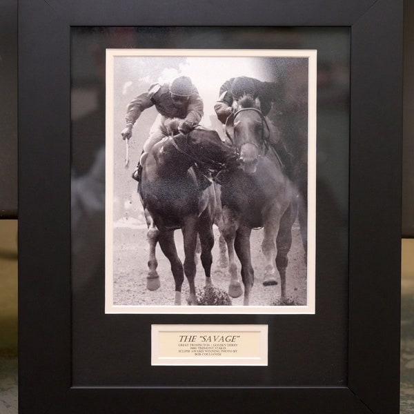 Fotografía enmarcada de carreras de caballos: The Savage, Belmont Stakes