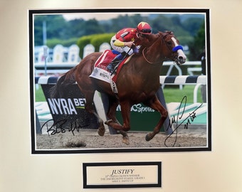 Doubled Signed Justify winning Belmont Stakes