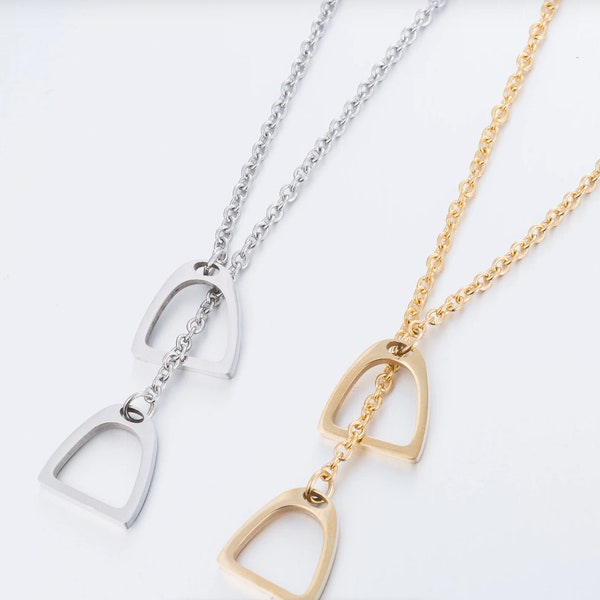 Double Stirrup Lariat Necklace