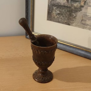 Antique Wooden Mortar and Pestle Set, Vintage old Wooden Bowl Set, Herb Grinder,