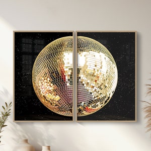 Disco Ball Print, Set of 2, Y2K Room Decor, Disco Ball Decor, Trendy Funky Wall Art, Maximalist Decor, Indie Room Decor, Preppy Wall Art