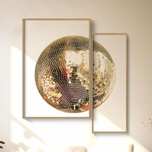 Spiegelball Druck, 2er Set, Y2K Raumdekor, Disco Ball Dekor, Dopamin Dekor, Trendy Funky Wandkunst, Maximalist Dekor, Indie Raum Dekor