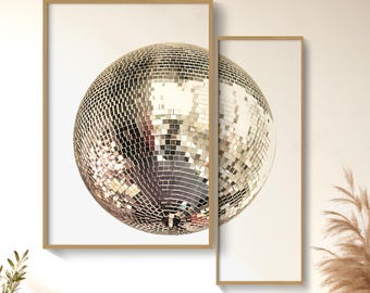 Mirror Ball Print, Set of 2, Y2K Room Decor, Disco Ball Decor, Dopamine Decor, Trendy Funky Wall Art, Maximalist Decor, Indie Room Decor