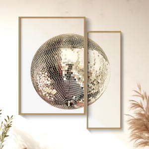 Spiegelball Druck, 2er Set, Y2K Raumdekor, Disco Ball Dekor, Dopamin Dekor, Trendy Funky Wandkunst, Maximalist Dekor, Indie Raum Dekor