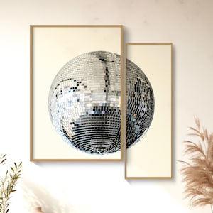 Spiegelball Druck, 2er Set, Y2K Raumdekor, Disco Ball Dekor, Dopamin Dekor, Trendy Funky Wandkunst, Maximalist Dekor, Indie Raum Dekor