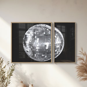 Disco Ball Print, Set of 2, Y2K Room Decor, Disco Ball Decor, Trendy Funky Wall Art, Maximalist Decor, Indie Room Decor, Preppy Wall Art