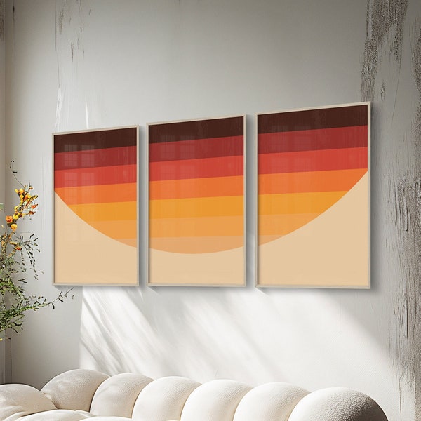 Orange 70s Art Prints Etsy