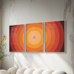 70s Groovy Print, Burnt Orange Poster, 70s Set of 3 Wall Art,  70s Decor, Vintage Home Decor, Retro Home Decor, Vintage Prints, 60s wall art