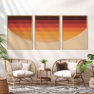 70s Set of 3 Wall Art, 70s Groovy Print, Burnt Orange Poster, 70s Decor, Vintage Home Decor, Retro Home Decor, Vintage Prints, 60s wall art
