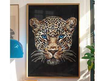 Trendy Leopard Wall Art, Cheetah Wall Art, Preppy Wall Art, Retro Poster, Aesthetic Apartment Decor, Maximalist Wall Art