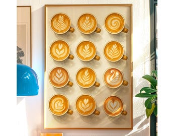 Stampa Latte Art: poster acquerello per tazza da caffè, decorazione da cucina per baristi