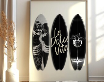 Trendy Leopard Surfboard Poster Luxury Fashion Print Trendy Wall Art Urban Luxery Aesthetic Modern Chic Decor Girly Dorm Decor Maximalist