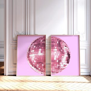 Disco Ball Print, Set of 2, Y2K Room Decor, Disco Ball Decor, Trendy Funky Wall Art, Maximalist Decor, Indie Room Decor, Preppy Wall Art