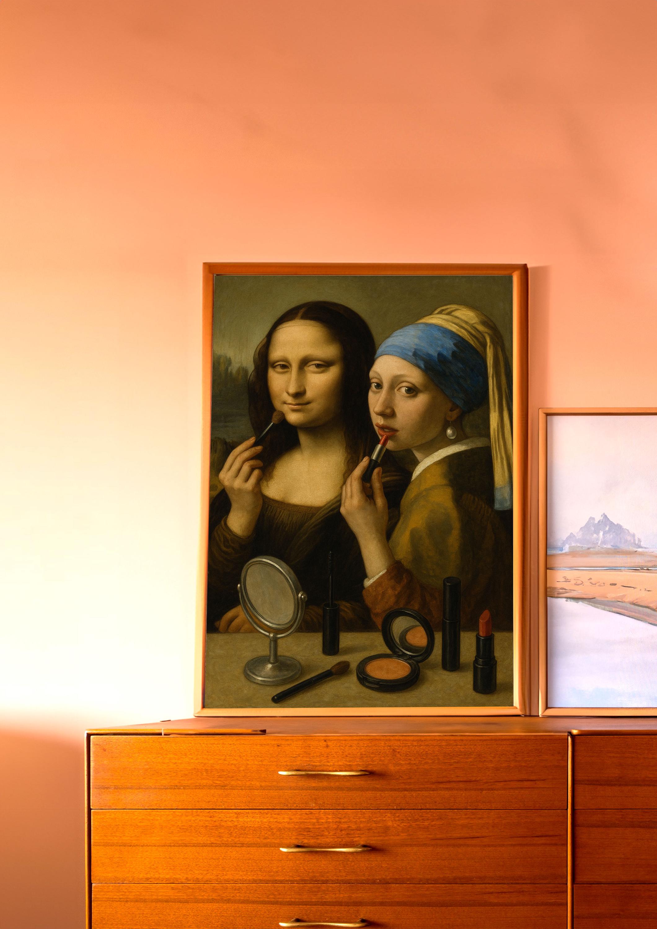 Mona Lisa & Girl With a Pearl Earring Makeup Art Print - Etsy