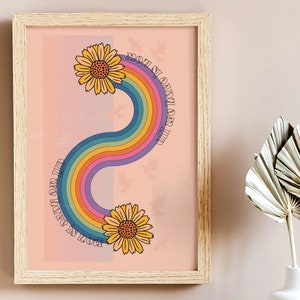 70s Home Decor, 70s Wall Decor, Floral Wall Art, Retro 70s Wall Art, Retro Home Decor, 70s Quote Print, Vintage Poster, All We Have is Now