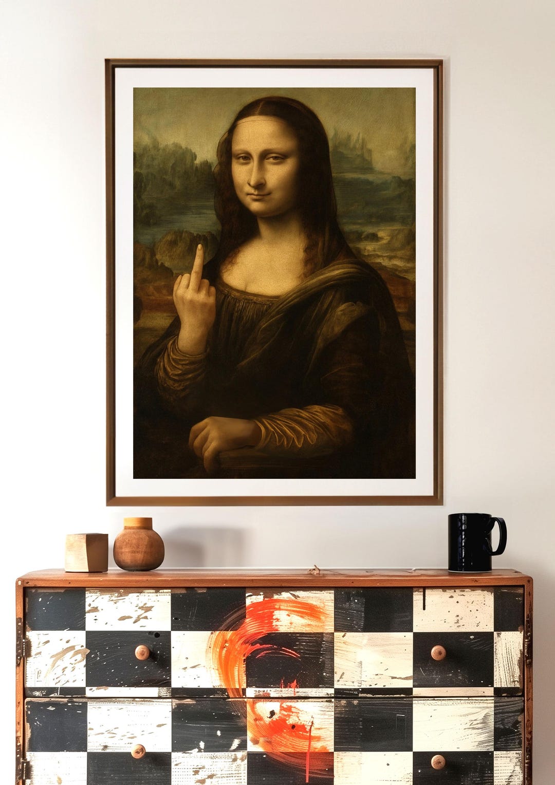 モナリザ オフセット印刷 木製フレーム付き モナリザ 木製フレーム付き
