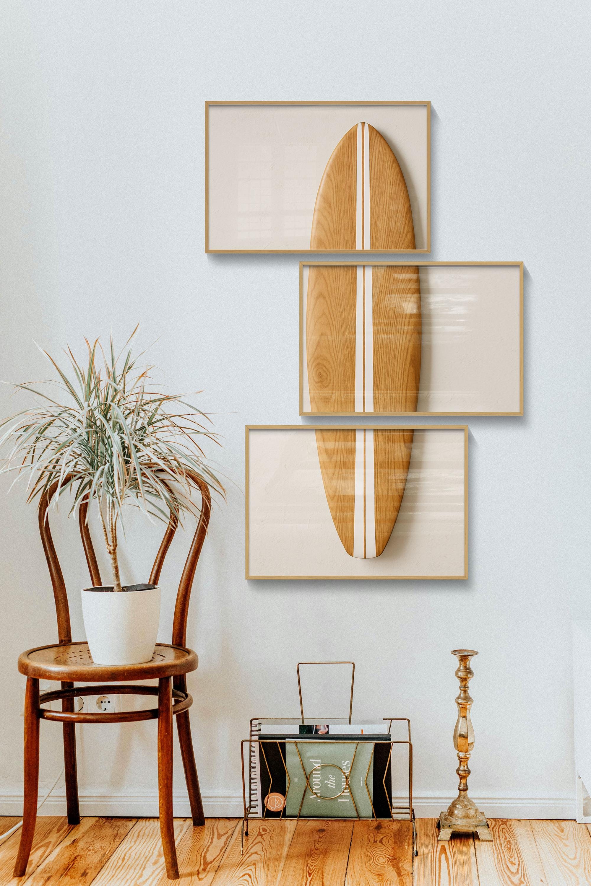 Surfboard Wall Art Set: Minimalist Coastal Decor, Beach Ocean Theme - Etsy