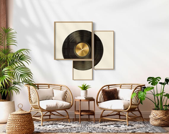 Y2Kビニールレコードプリントセット：ゴールデンエクレクティック