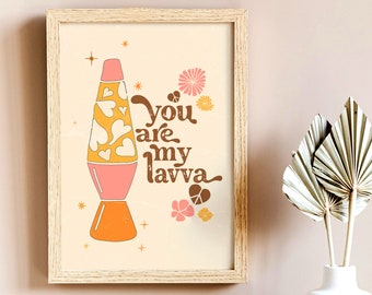 Lava Lampe Poster: 70s Retro Wohndekor