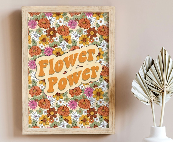 70s Floral 'flower Power' Print: Retro Home Decor (digital