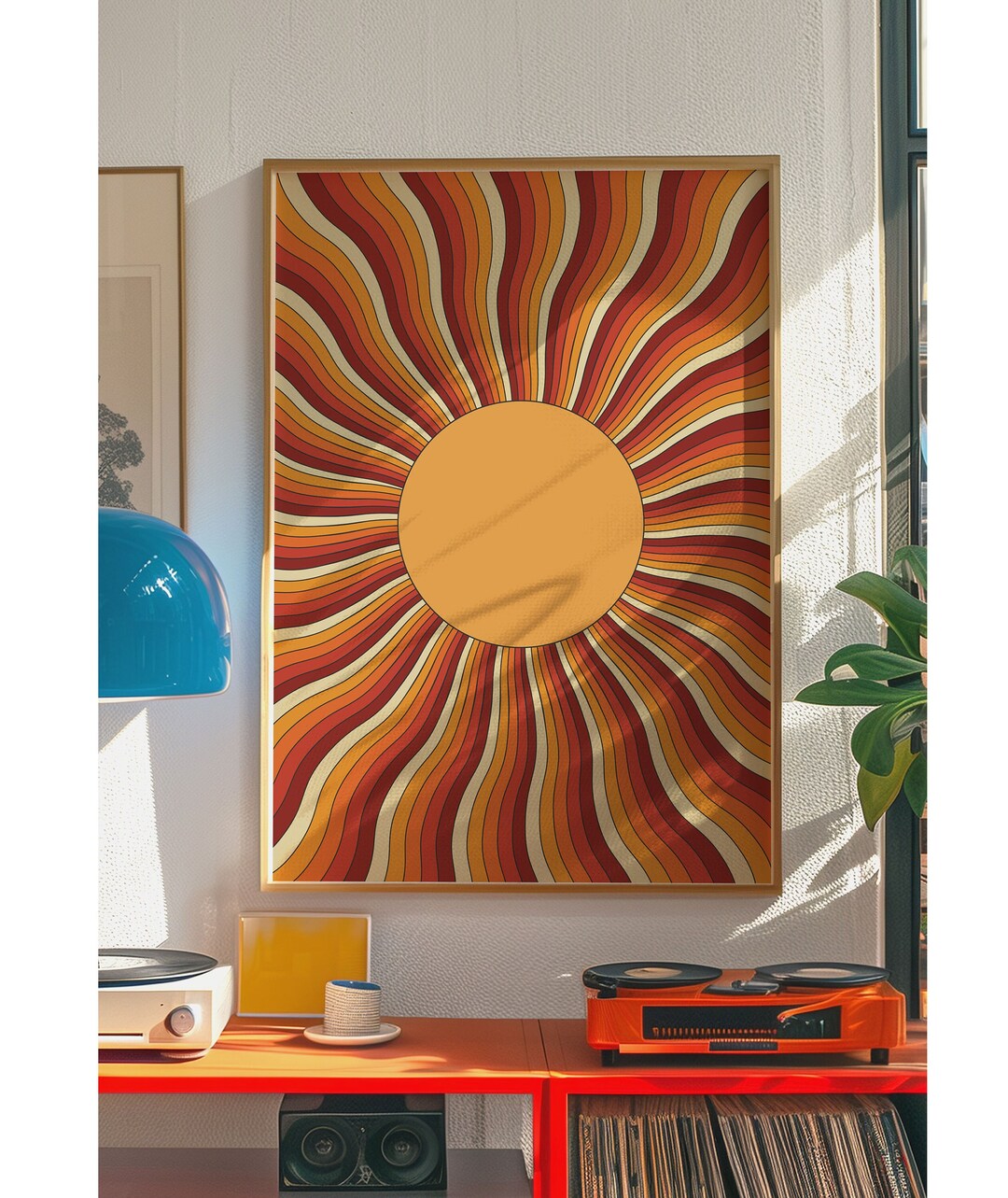 Sun Wall Art, 70s Wall Art, Terracotta Decor, 70s Decor, Vintage Home ...