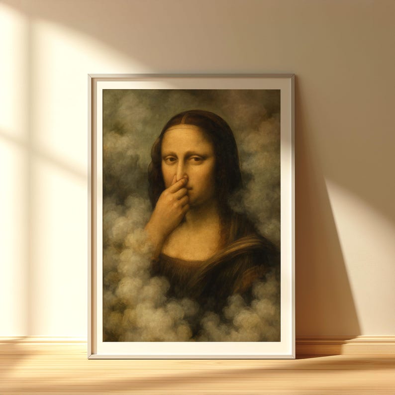 Funny Mona Lisa Bathroom Print: Toilet Humor Altered Art - Etsy