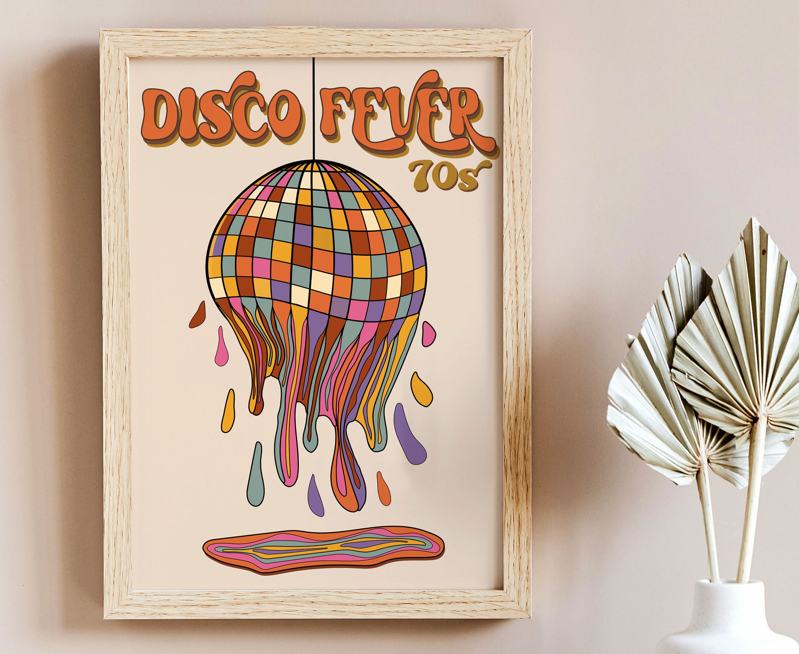 Brass Disco Globe, Retro Design, Trendy Home Decor. Melting Disco