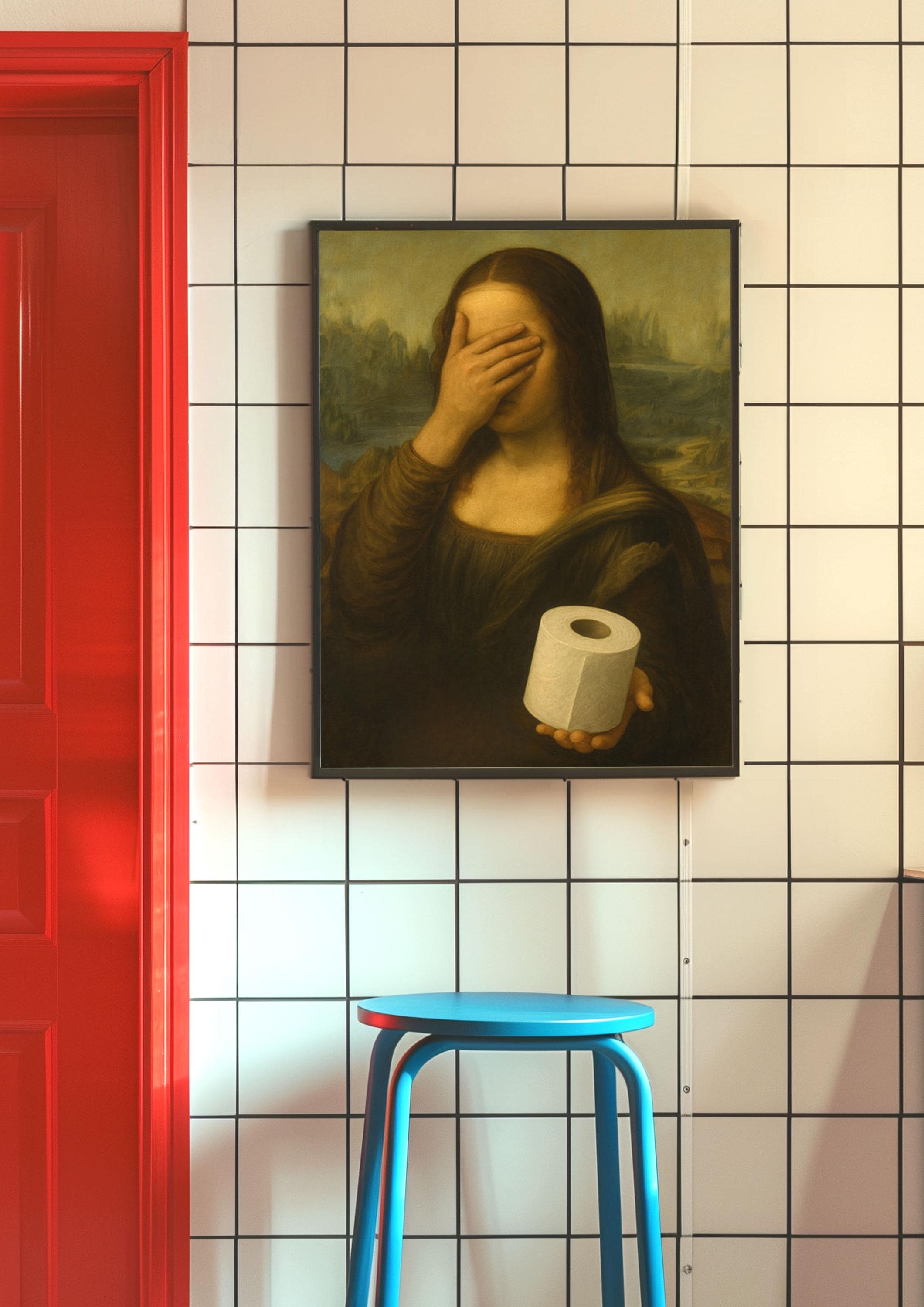 Funny Mona Lisa Bathroom Print: Toilet Humor Altered Art - Etsy