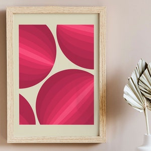 Erröten rot Halbkreis Wandkunst Mid Century Modern | Etsy