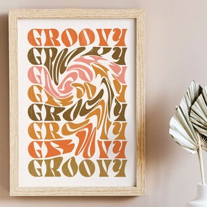 70s Groovy Print, Wall Art, Retro Wavy Poster, 70s Decor, Vintage Home Decor, Retro Home Decor, Vintage Prints, 60s wall art