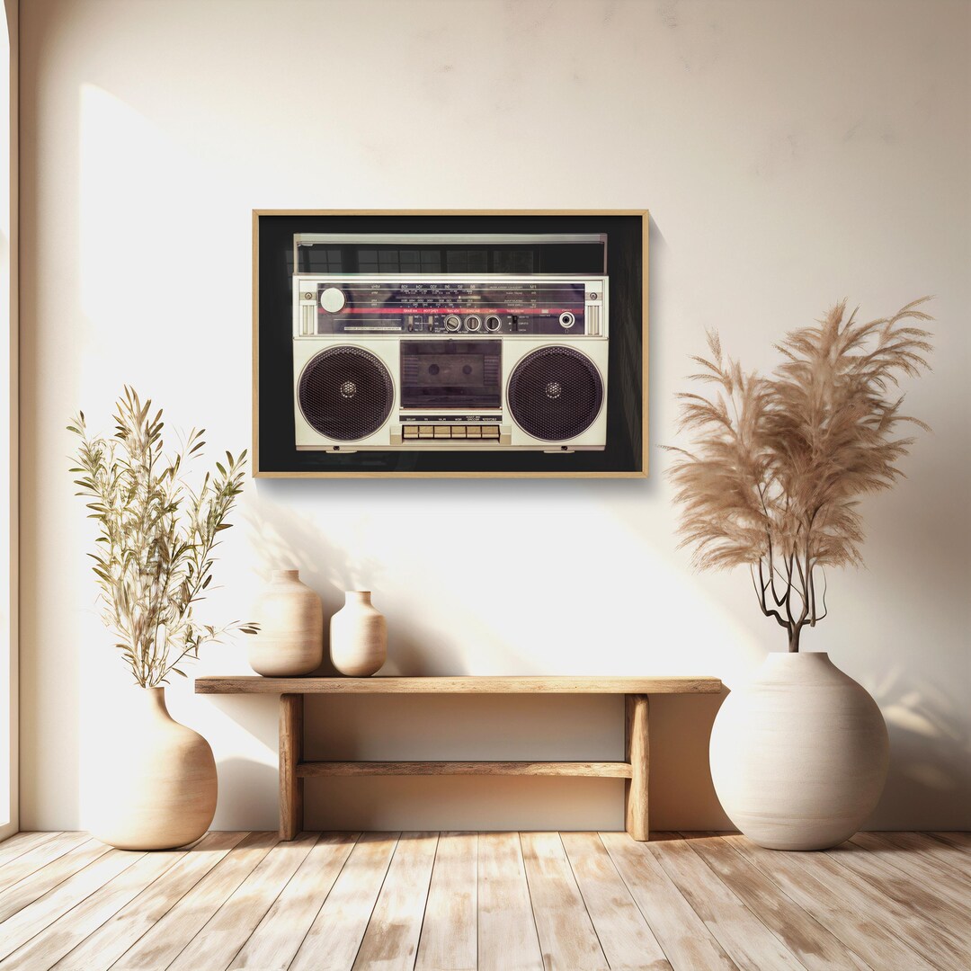 Boombox Print, Music Poster, Retro Boombox Print, Funky Wall Art ...