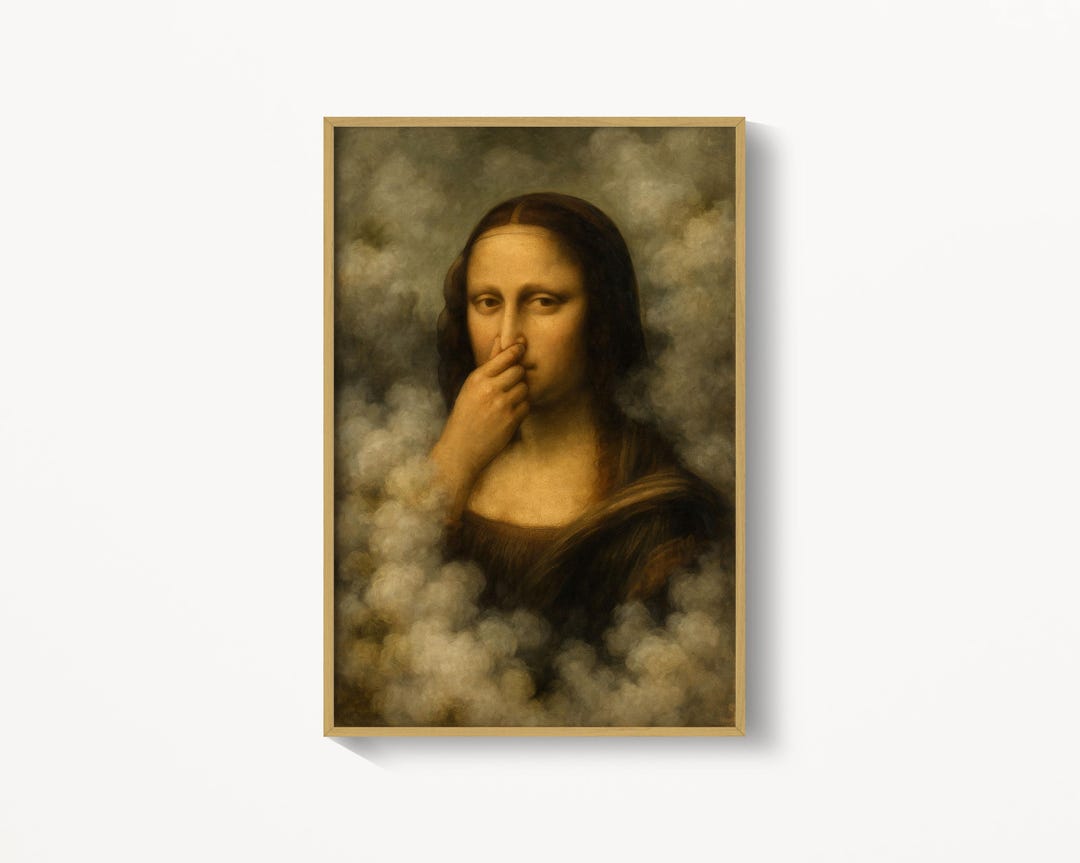 Funny Mona Lisa Bathroom Print: Toilet Humor Altered Art - Etsy