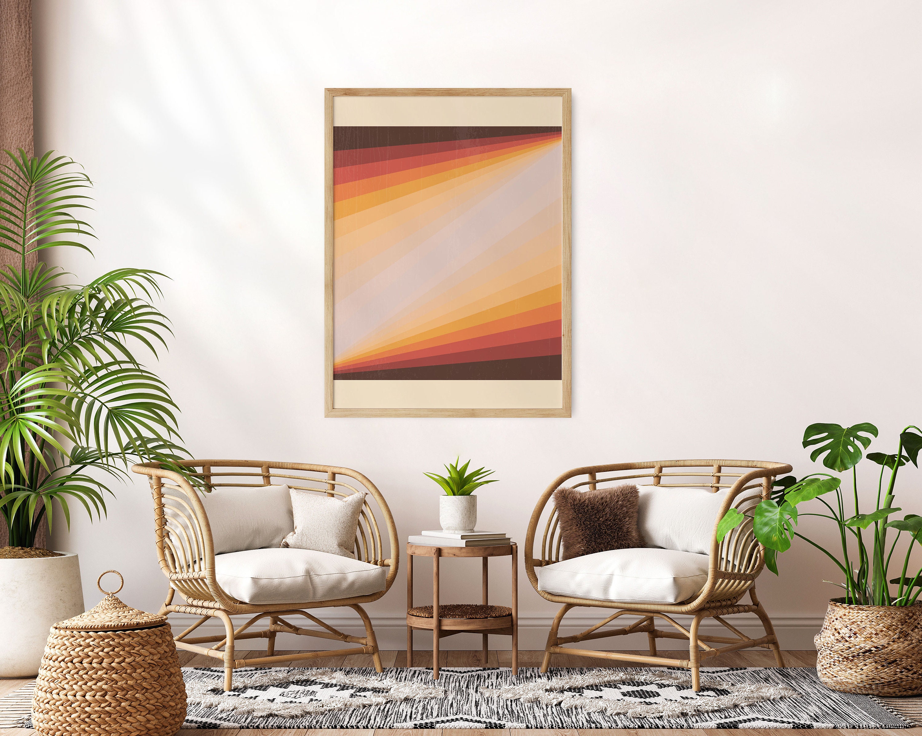 70s Set of 3 Wall Art, 70s Groovy Print, Burnt Orange Poster