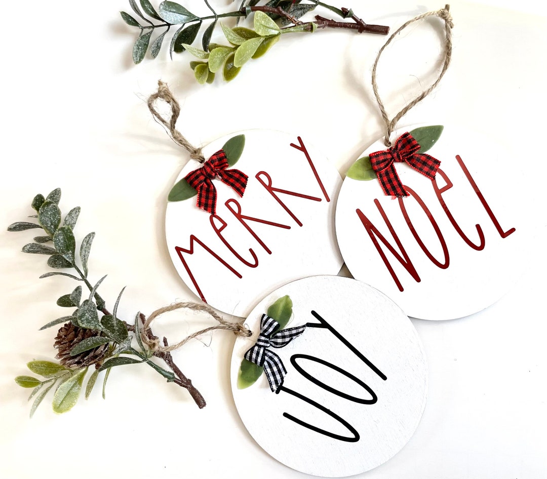 Farmhouse Ornament Set Rae Dunn Christmas Ornaments Custom Ornament