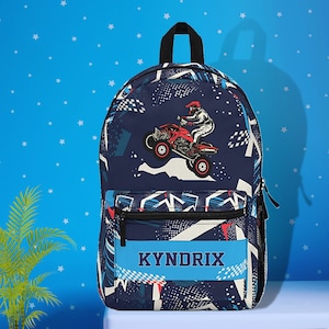 ATV 4 Wheeler Backpack Kids, Personalized Backpack Kids, Motocross Backpack School Backpack Personalized Backpack boys, Custom Backpack kids
