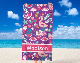 Personalized Beach Towel, Beach Towel with Name, Custom Beach Towel, Pool Towel, Girls Towel, Personalized Beach Towel for Kids| Beach Gift