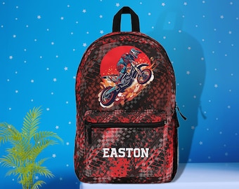 Rad Biker Babes Backpack: Vintage Skull Motorcycle Travel  display picture 3