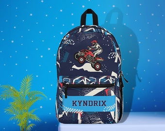Motocross Off Road Personalized Premium Kids Backpack, Back To