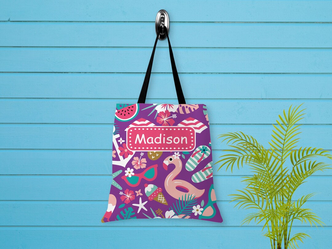 Personalized Beach Bag Kids Beach Tote Bag Beach Tote Bag Etsy