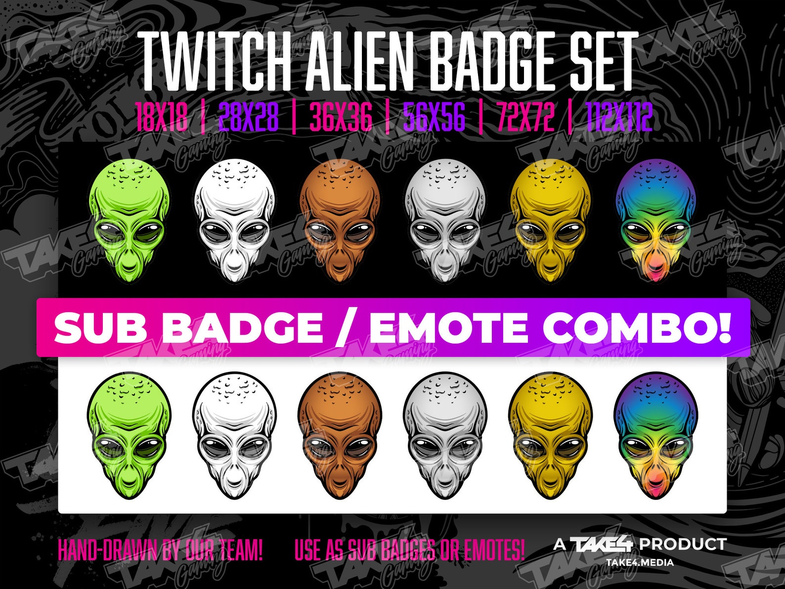 Twitch / Discord Emote / Combo Badge Set ALIENS Etsy
