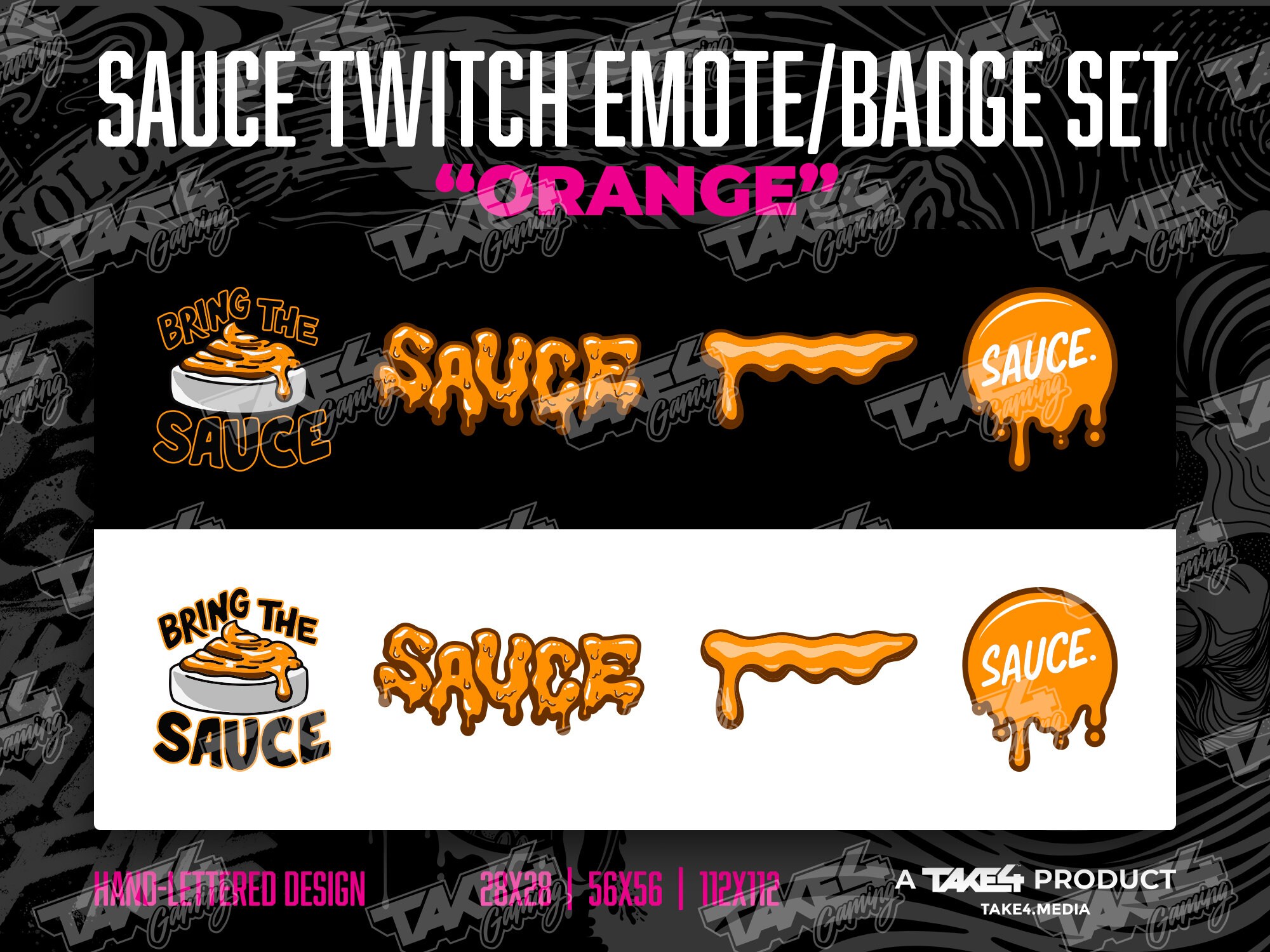 Twitch / Discord Emote / Badge Set SAUCE orange Etsy