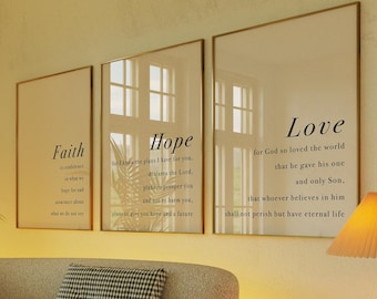 Bible Verse Wall Art Printable: Minimalist Christian Decor (Digital Download)
