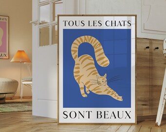 Orange Cat Art Print: French Home Decor (Digital Download)